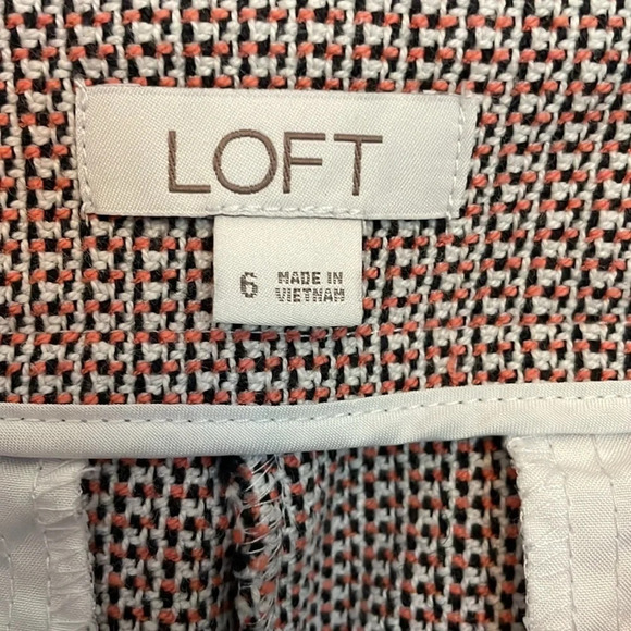 Loft women’s size 6 knit shorts 4 pocket Chico style pink black cream - Picture 3 of 7